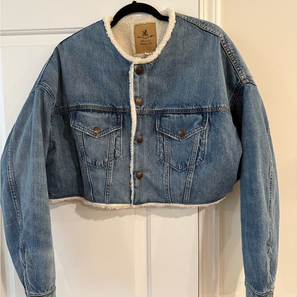 Denimist Denim Oversized Sherpa-Lined Jacket - Picture 2 of 5